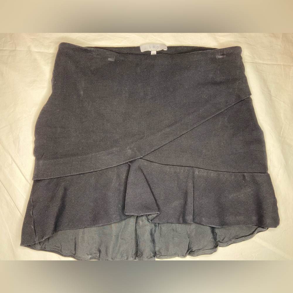 IRO Cavane Black Layered Mini Skirt Size 40 US 8